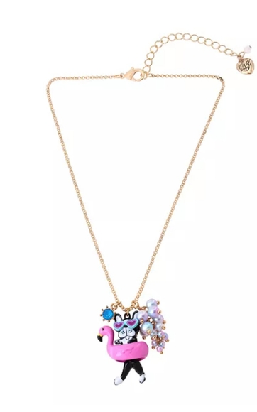 Betsey Johnson dog in floatie necklace - Picture 2 of 4